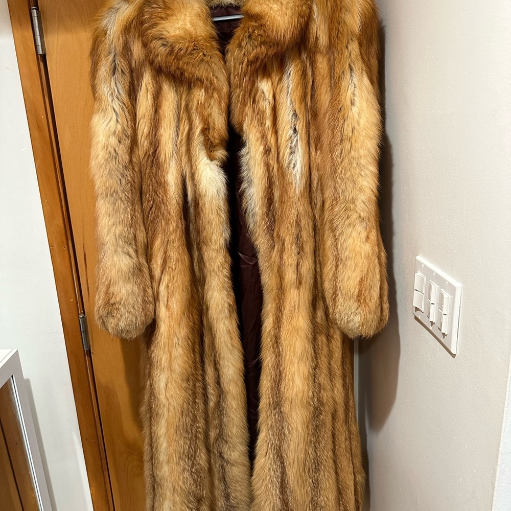 Vintage Fox Fur Coat 80s XXL